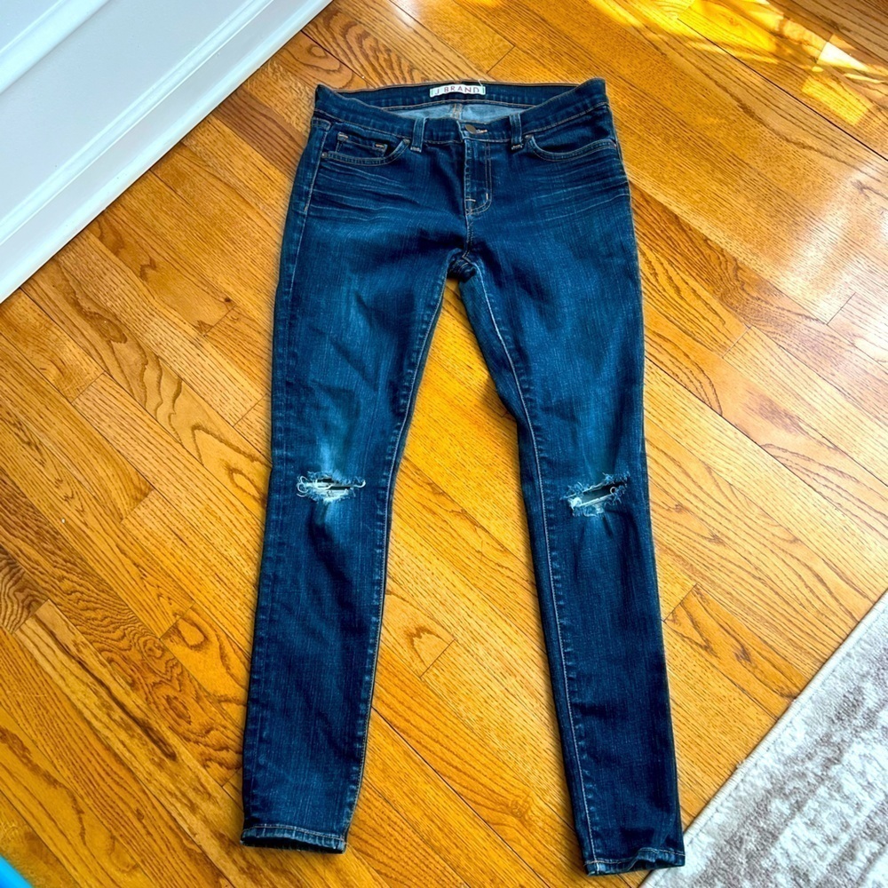 J Brand Skinny Leg Womens Style 910 Ink Distressed Size 29